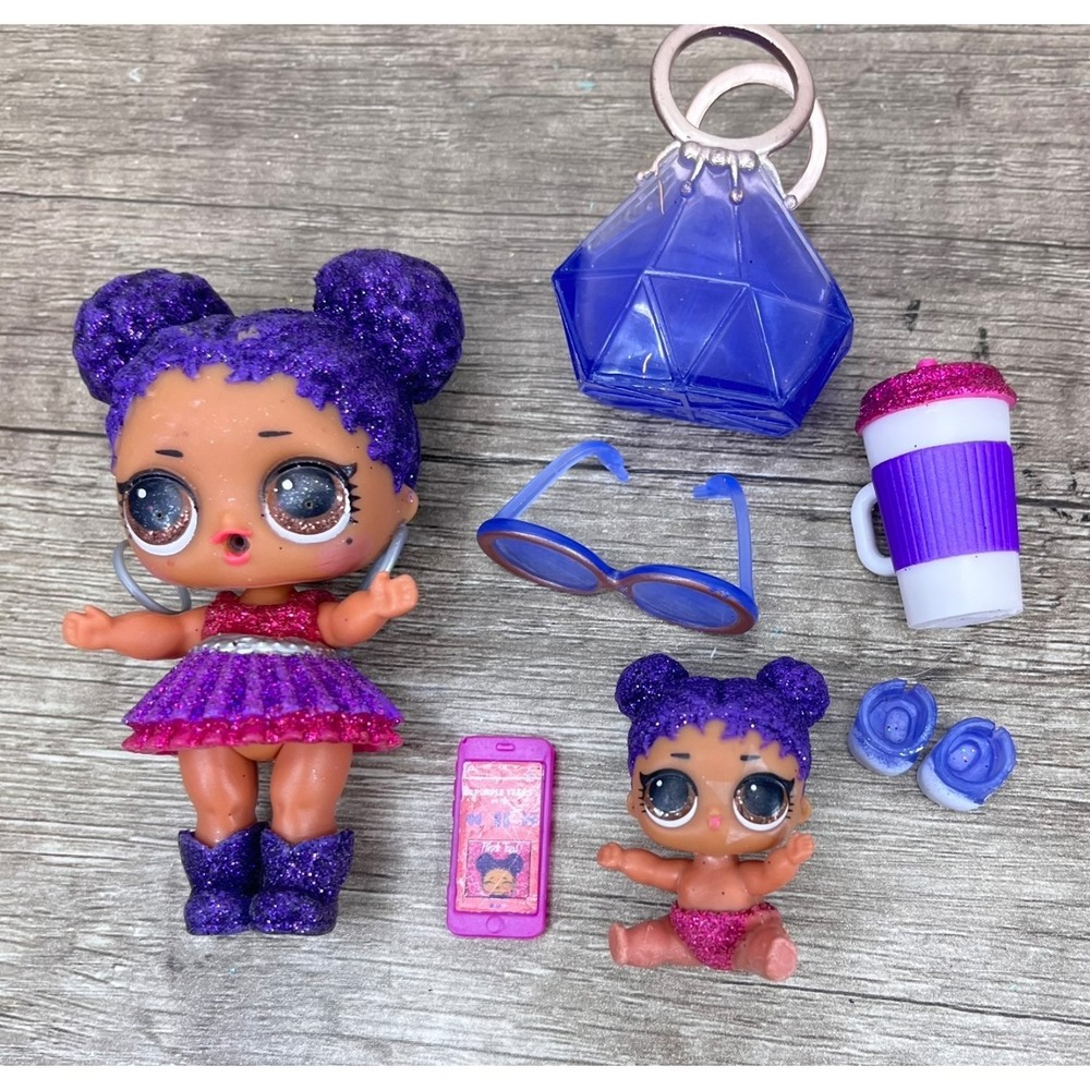 LOL Doll Bling Queen Family Bundle Lil Sis Glitter